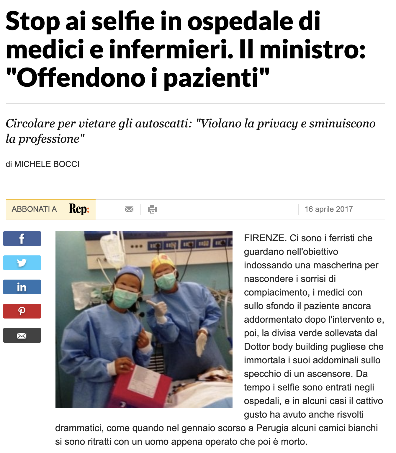 Sorridere in un video medico